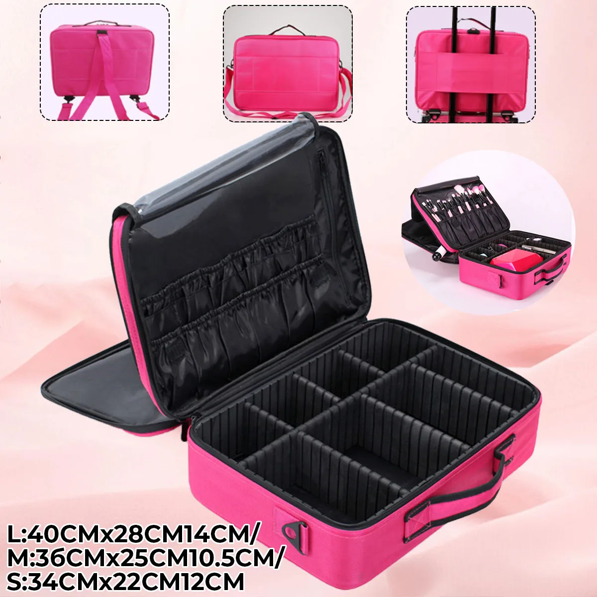 

Waterproof Large Capacity Cosmetic Case Women Travel Makeup Bag Storage Box Fashion Beautician Cosmetics Organizer