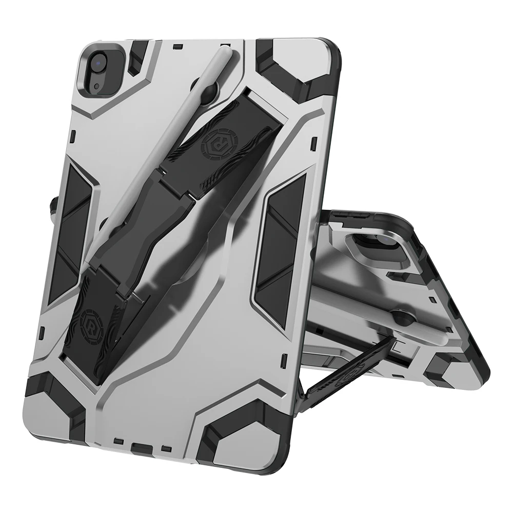 

For Apple iPad Pro 11" 2018 2020 2021 / Air 4 10.9" 2020 Case Shockproof Armor Portable Hand Strap Stand Tablet Protective Cover