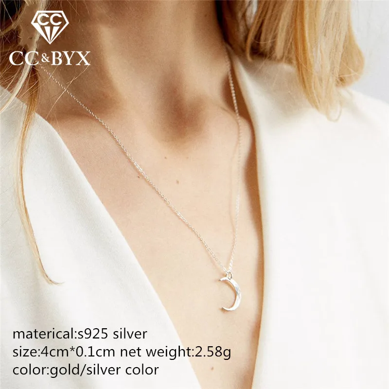 CC 925 Чистое серебро ожерелья подвески для женщин Длинная подвеска палочка простой дизайн ожерелье стильные ювелирные изделия вечерние подарки CCN302 - Окраска металла: CCN309