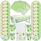 Zerolife Дино вечерние поставки бумага с динозаврами одноразовые трубочки набор посуды кирд вечеринка для мальчика день рождение вечерние украшения джунгли вечерние деко