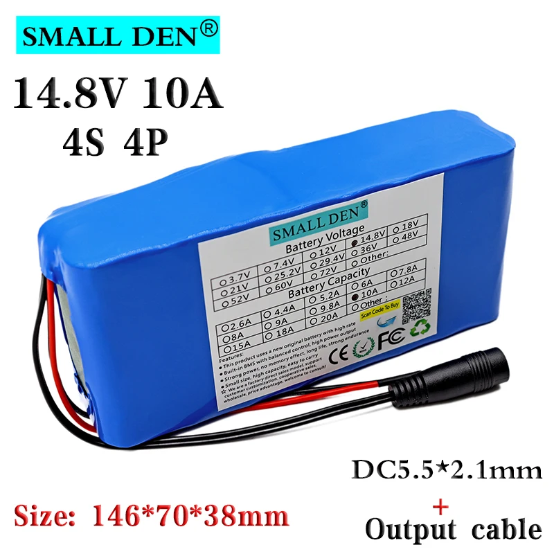 14 8 V 10Ah комплект литий ионный батарей 18650 4S4P DC 16 ночная рыбалка лампы обогреватель