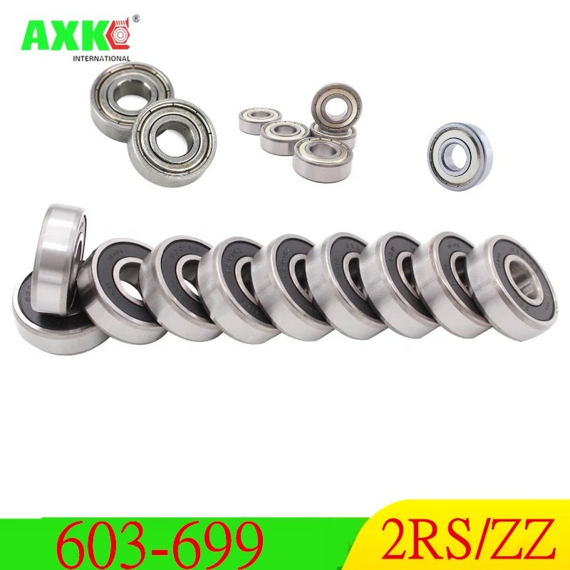 AXK  10PCS 603-699 Miniature  Deep Groove Ball Bearing 604 605 606 608 623 624 626 628 686 687 688 692 697 696 ZZ 2RS bearings