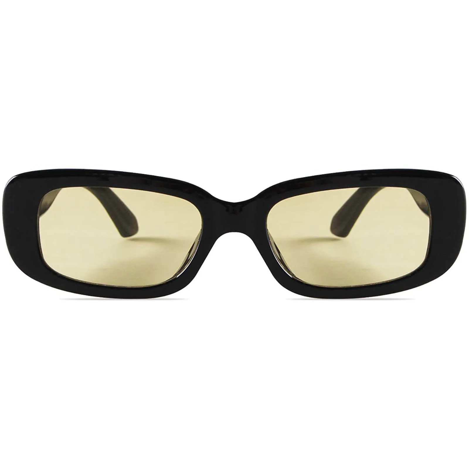 

Retro Sunglasses Women's Vintage Fashion Frame Glasses Rectangle Sunglasses For Women 90s Black Classic Tortoise 2021