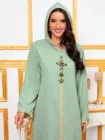 Дубай абайя джеллаба марокканский кафтан женщины Бриллиантовая плетеная отделка с длинным рукавом мусульманский хиджаб Макси платье Арабская Исламская ткань