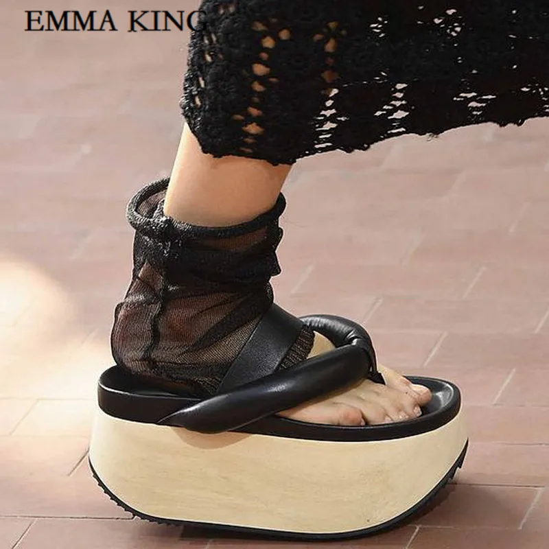Nuovi sandali da donna estivi piattaforma per Muffin infradito con suola spessa sandali a spina di pesce Chic scarpe da donna Fashion Street look