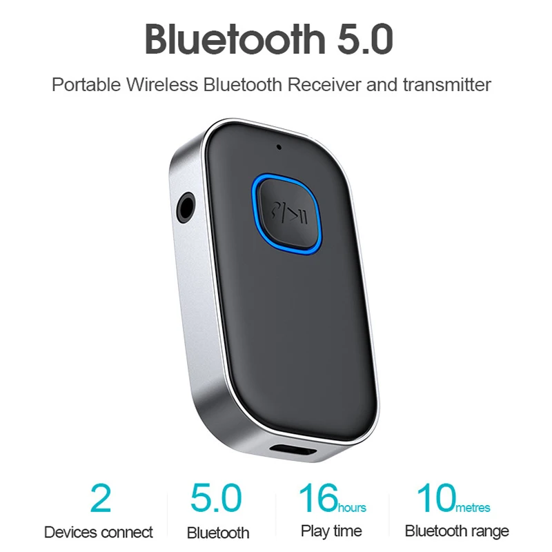 2 In 1 Bluetooth 5.0 Audio Receiver Transmitter 3.5mm AUX Music Wireless Adapter For TV Car PC USB Type C Dongle | Электроника