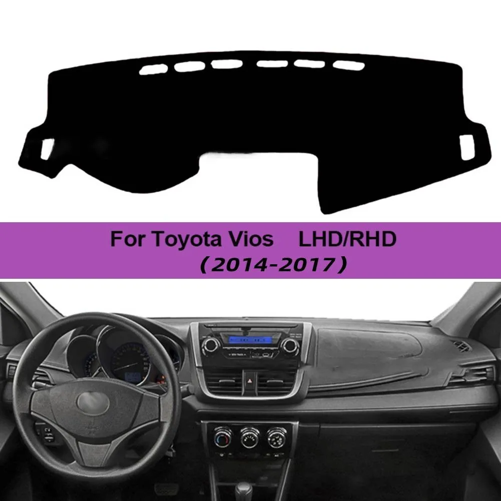 

Car Dash Mat Dashboard Cover Black+Red Thread For Vios Automotive Goods Car Accessories Car Interior Decoration