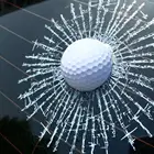 Забавные 3D мяч для гольфа хит окна трещины автомобильные наклейки на ветровое стекло Стикеры украшения