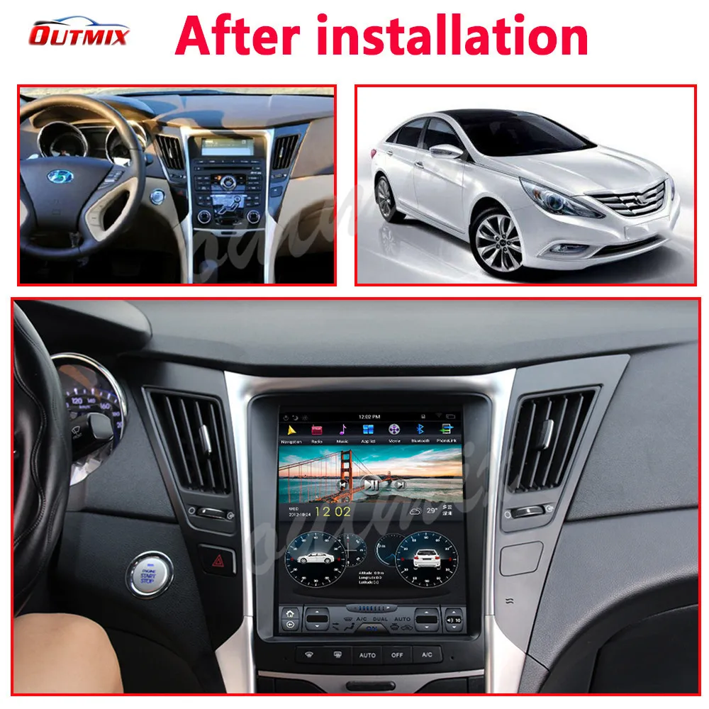 

Android 9.0 Tesla Style 64GB Car GPS Navigation Radio For Hyundai Sonata 8 2012 2013 2014 Auto Stereo Audio Head Unit Carplay 4K