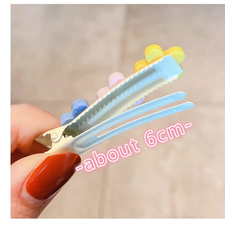 

2 Pcs/Set Children Cute Acrylic Flower Fruit Ornament Hair Clips Girl Lovely Alloy Barrettes Hairpins Kid Sweet Hair Accessories