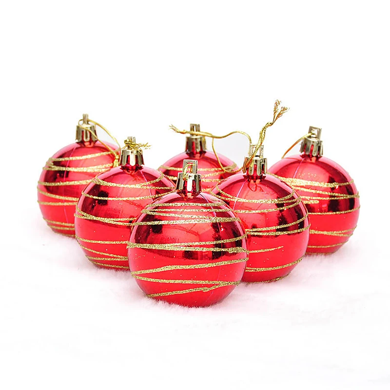 6 шт. новогодние подвесные шарики для ёлки диаметр см | Дом и сад