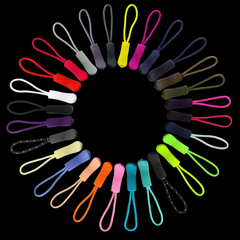 

40pcs Zipper Pull Ends Lock DIY Flexible PVC Replacement Slider Clothing Luggage Extension Strap Apparel Accessories Lariat Cord