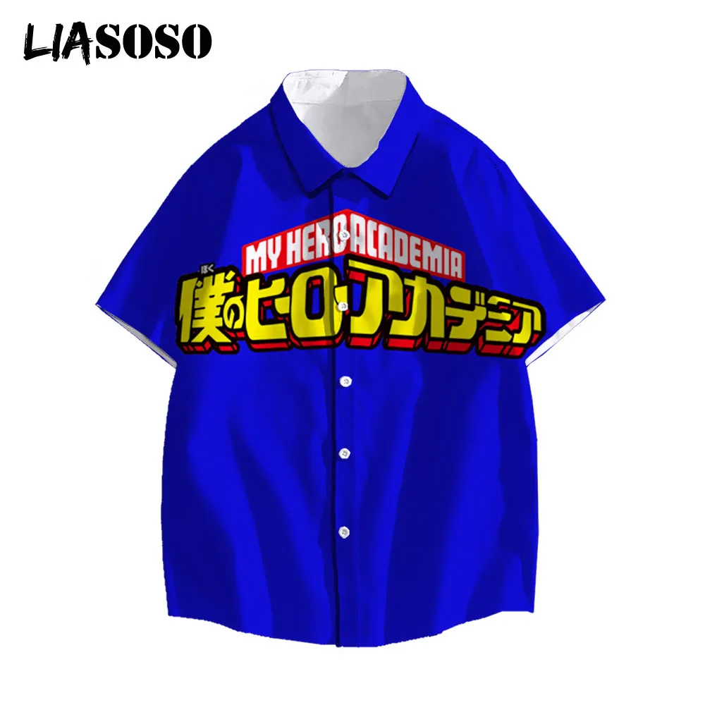 

LIASOSO Midoriya Izuku My Hero Academia 3D Print Men Women Shirt Streetwear Short Sleeve Harajuku Boy Girls Shirts Tops Tees