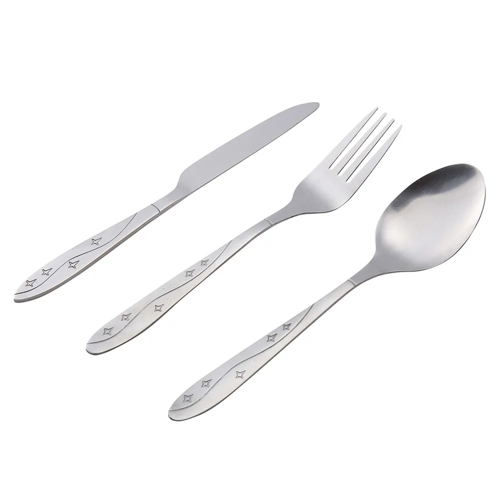 3 шт. набор из нержавеющей стали вилка ложка столовых приборов нож для стейка