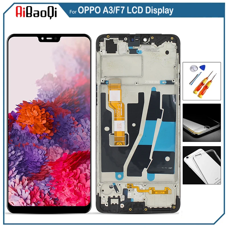 ЖК-дисплей с сенсорным экраном и дигитайзером в сборе для OPPO F7 CPH1819 CPH1821 для OPPO A3 PADT00 PADM00 с заменой рамки ЖК-дисплей с сенсорным экраном и дигитайзером в сборе для OPPO F7 CPH1819 CPH1821 для OPPO A3 PADT00 PADM00 с заменой рамки