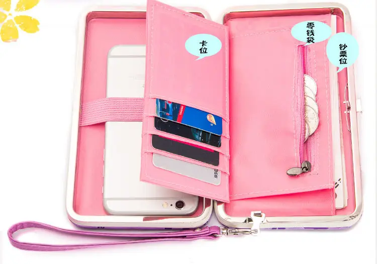 Женские бумажники длинный вместительный кошелек с бантом для карт Карманный