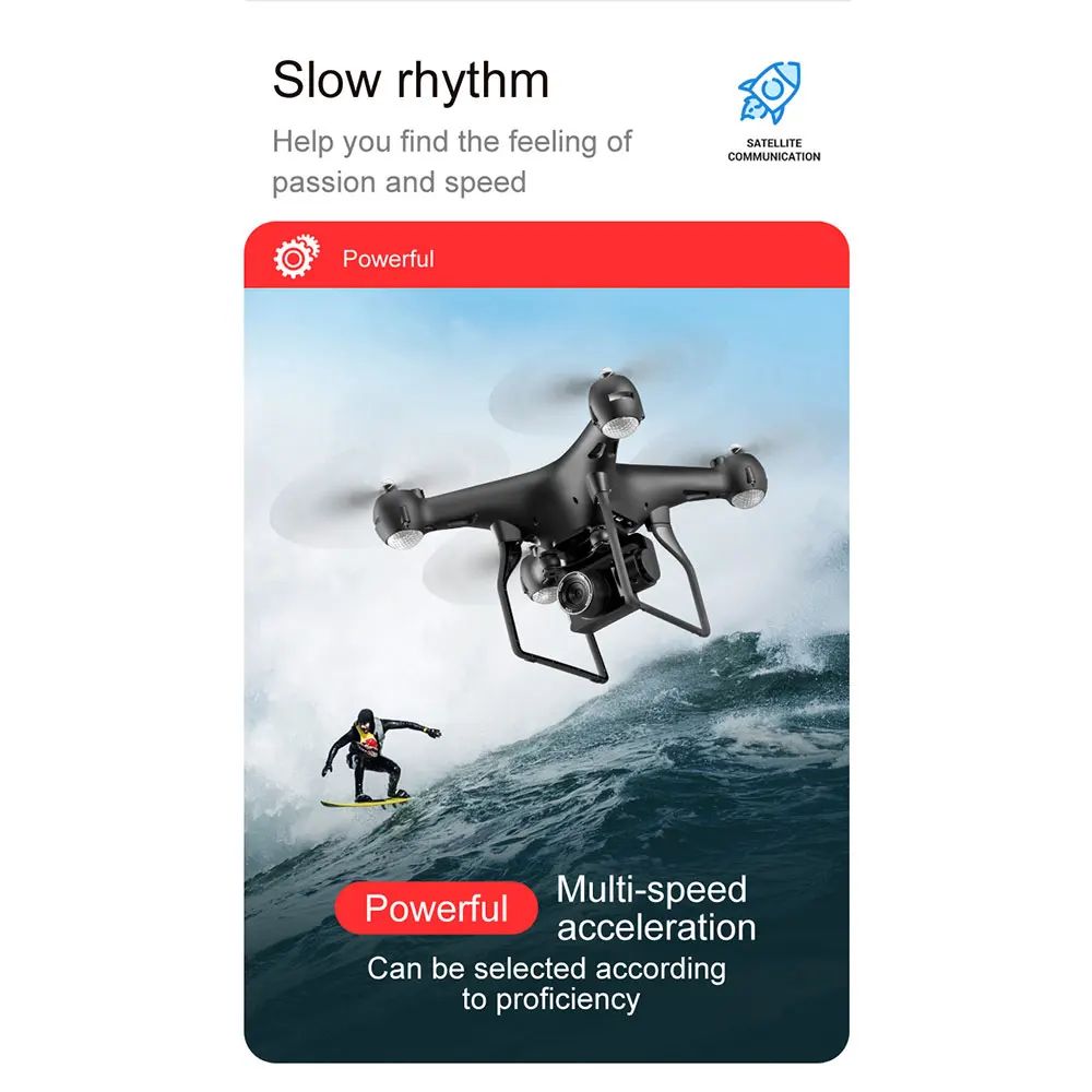 Новый Дрон 4K с регулируемой камерой Квадрокоптер Wifi FPV Профессиональный селфи