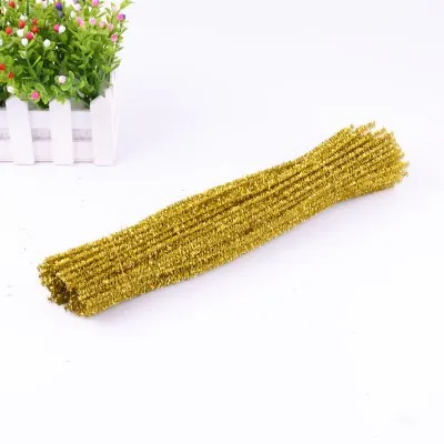 Glitter light gold 30*0,6 см блестящий топ, корень волос, кривая палочка для детей, для детского сада, ручной работы, материал для рукоделия, Рождественские елки, вечерние украшения, 100 шт - Цвет: Glitter light gold