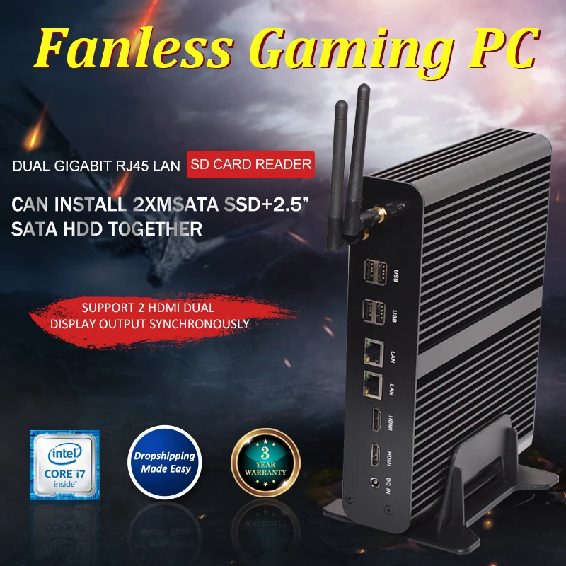 Мини-ПК Windows i7 5500U i5 5200U i3 5005U 2 LAN * HDMI 1 оптический системный блок HTPC Nuc