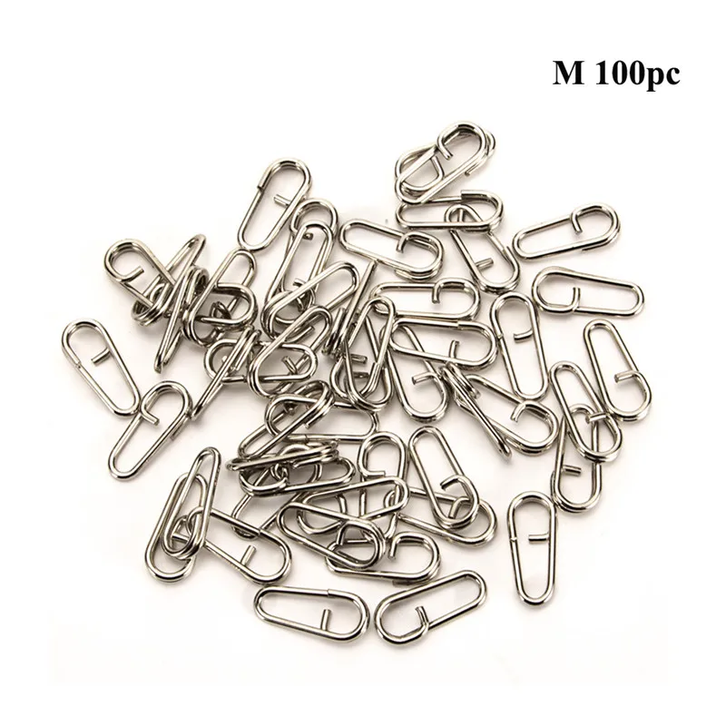 100pcs big 50 шт./лот, поворотные изогнутые овальные кольца 16 мм, 18 мм, 21 мм, приманка, рыболовные снасти, Стальные рыболовные приманки, сплит - Цвет: 100pcs big