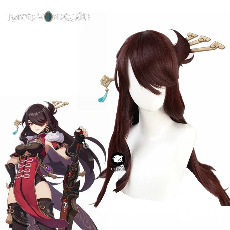

Парик для косплея Game Genshin Impact Cosplay Beidou, длинный парик для косплея, 80 см, женский головной убор из коричневых волос, термостойкие синтетические волосы