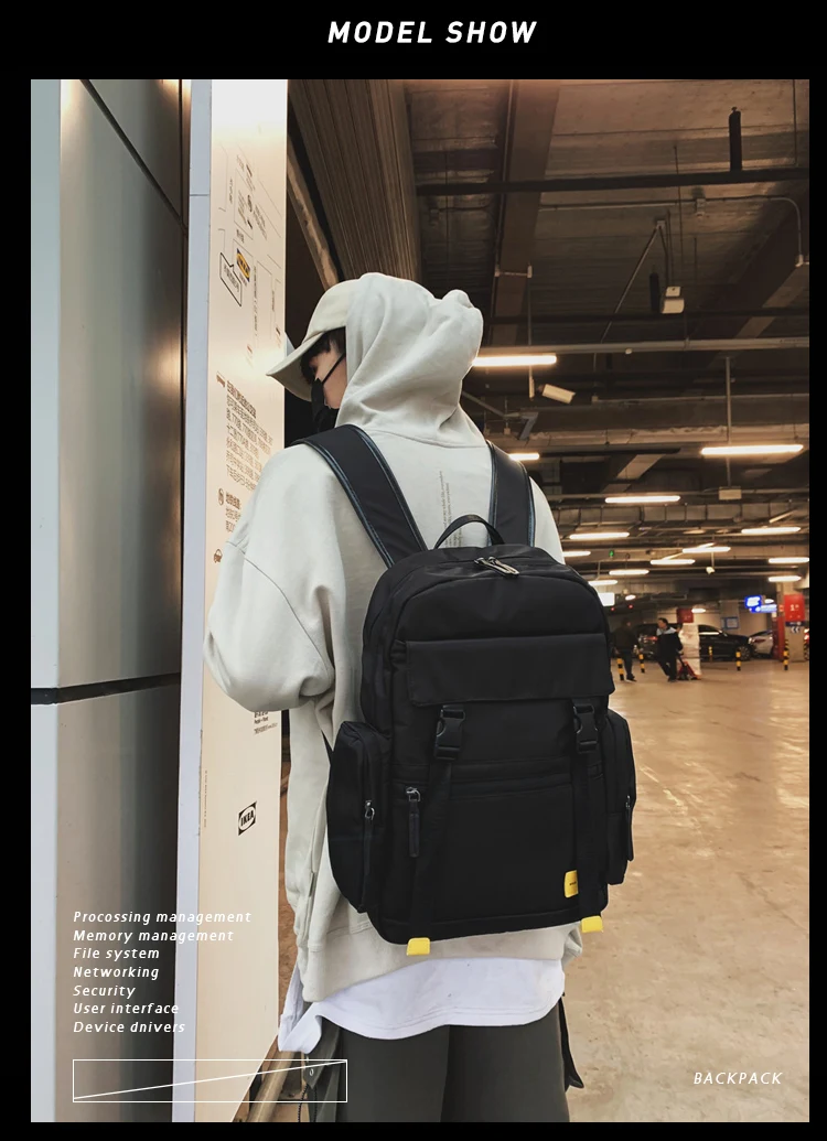 

BB889 Men's school bag Fashion trend casual Korean style simple men's travel backpack campus college