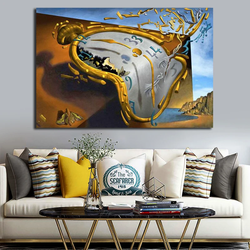 OUCAG художественные часы Сальвадора Дали постер картина абстрактная Современная
