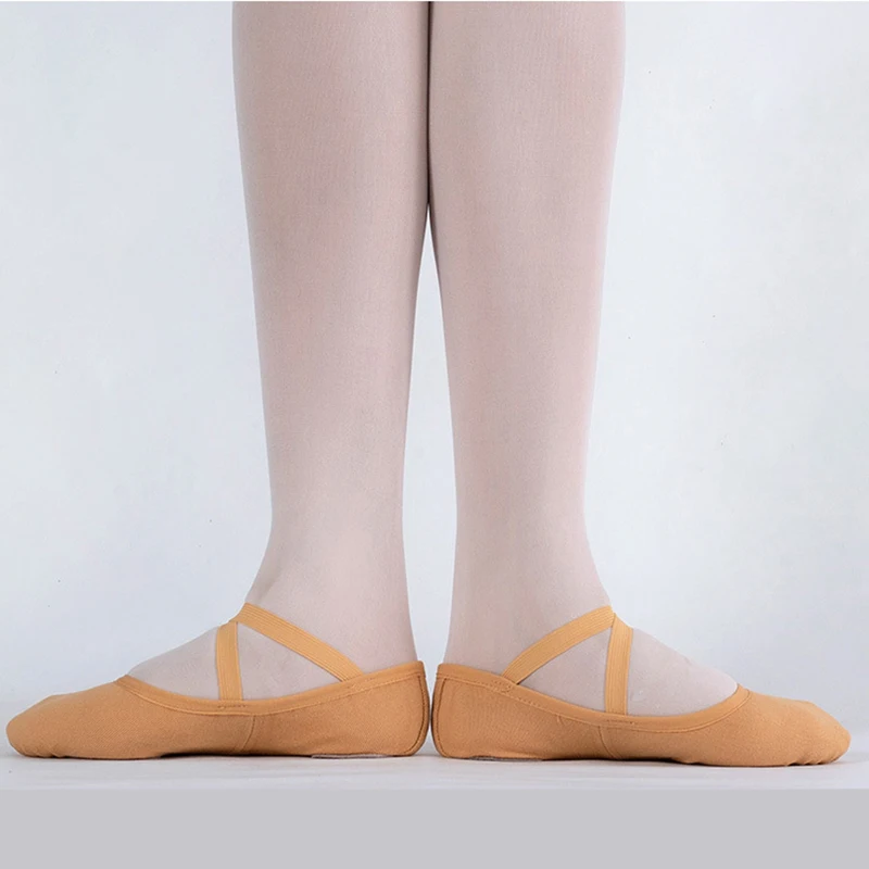 Танцевальные Тапочки Профессиональные парусиновые на мягкой подошве для