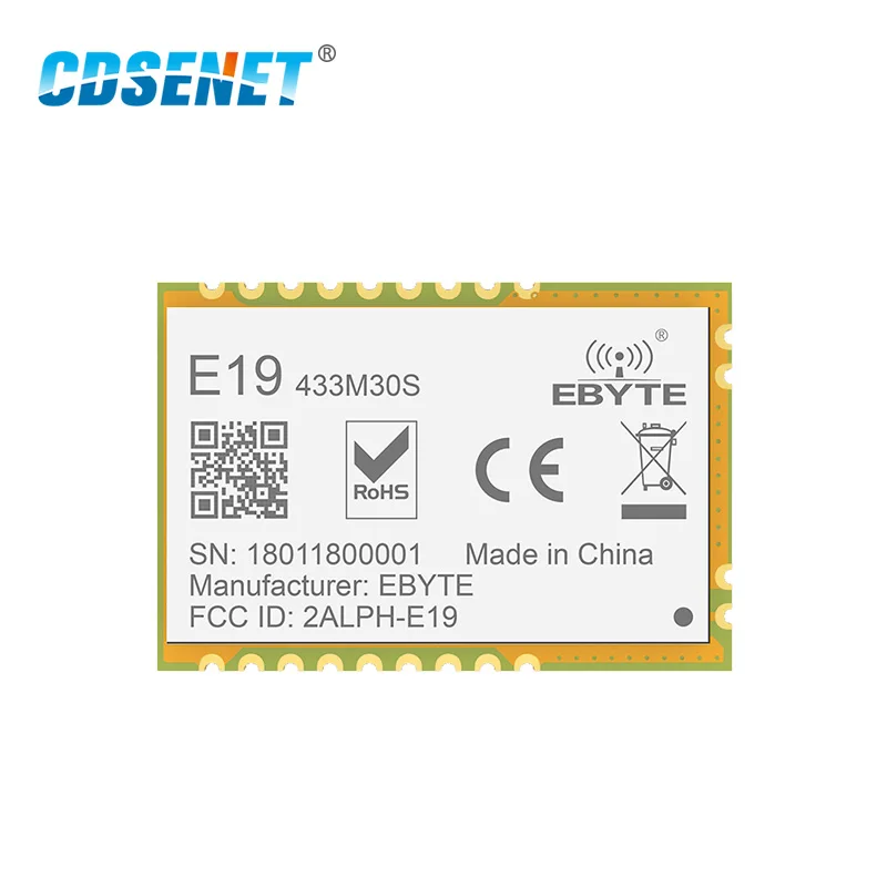 

SX1278 LoRa 433MHz Wireless RF Transceiver Module Long Range SPI SMD Transmitter Receiver for Commercial Manufacture E19-433M30S