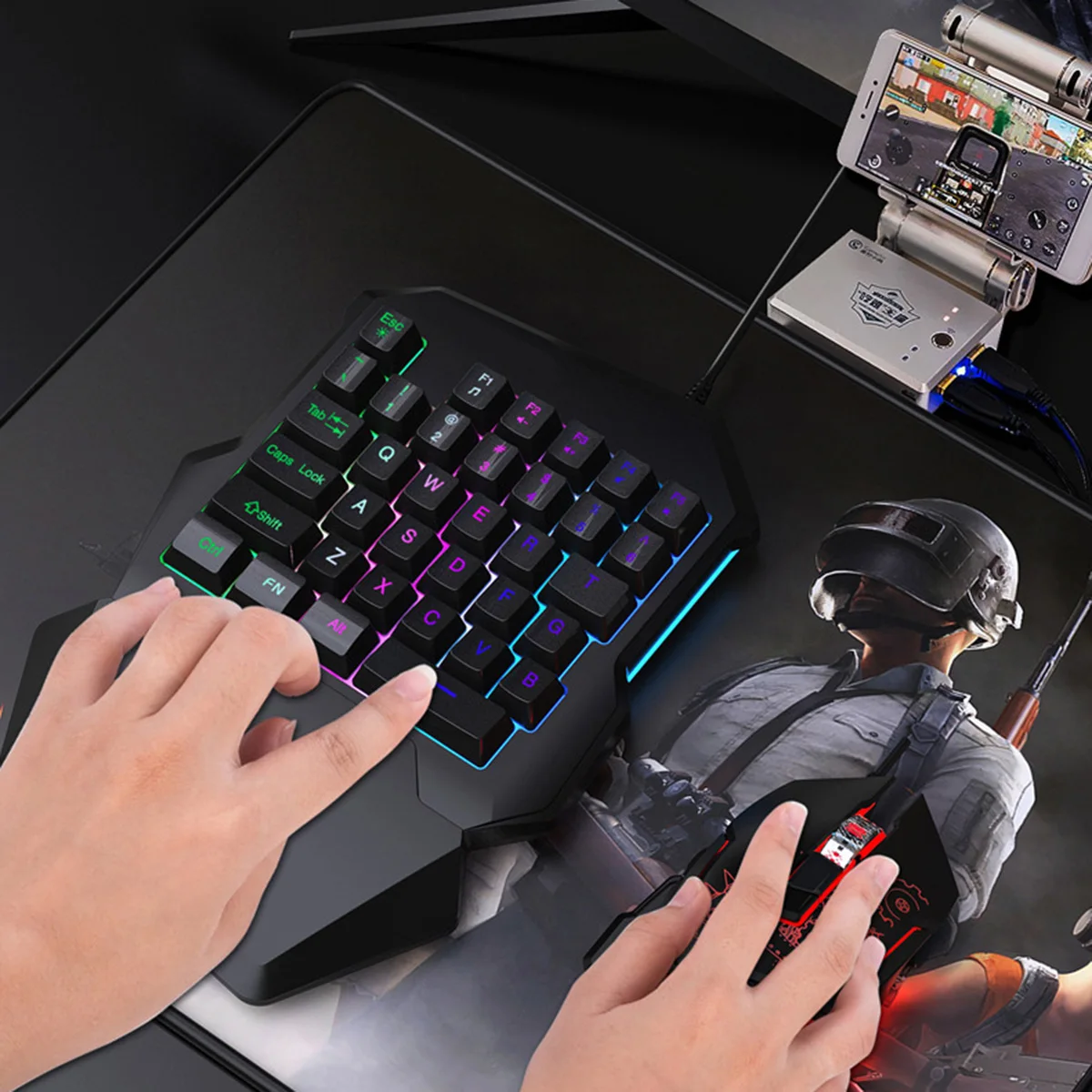 Черная Проводная игровая мини клавиатура USB 2 0 с 35 клавишами и подсветкой RGB