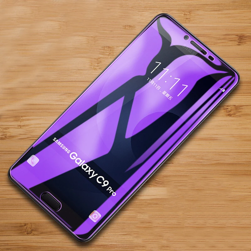 Закаленное стекло 9H для samsung Galaxy C9 Pro с защитой от синего излучения защитный