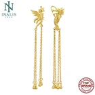 Серьги-подвески женские в китайском стиле, с Фениксом