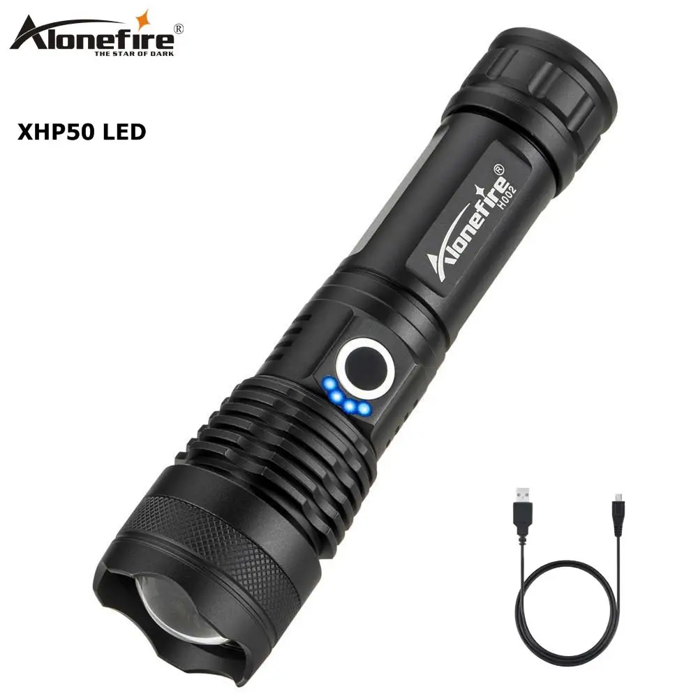 AloneFire H002 XHP50 светодиодный светильник-вспышка Конвой с объективом мощный 26650