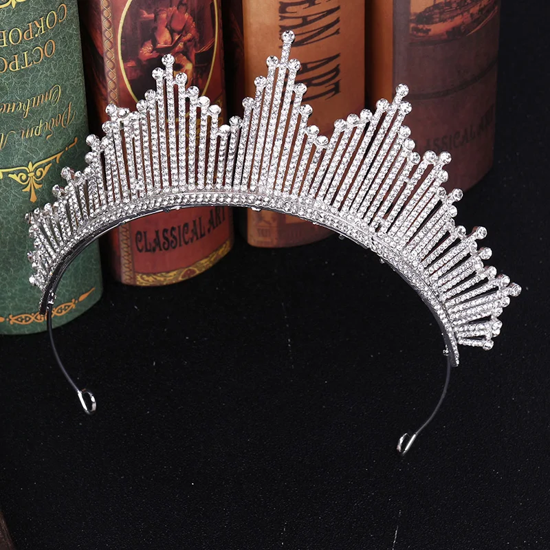 Свадебная диадема Стразы серебряного цвета с кристаллами Тиары и короны невесты