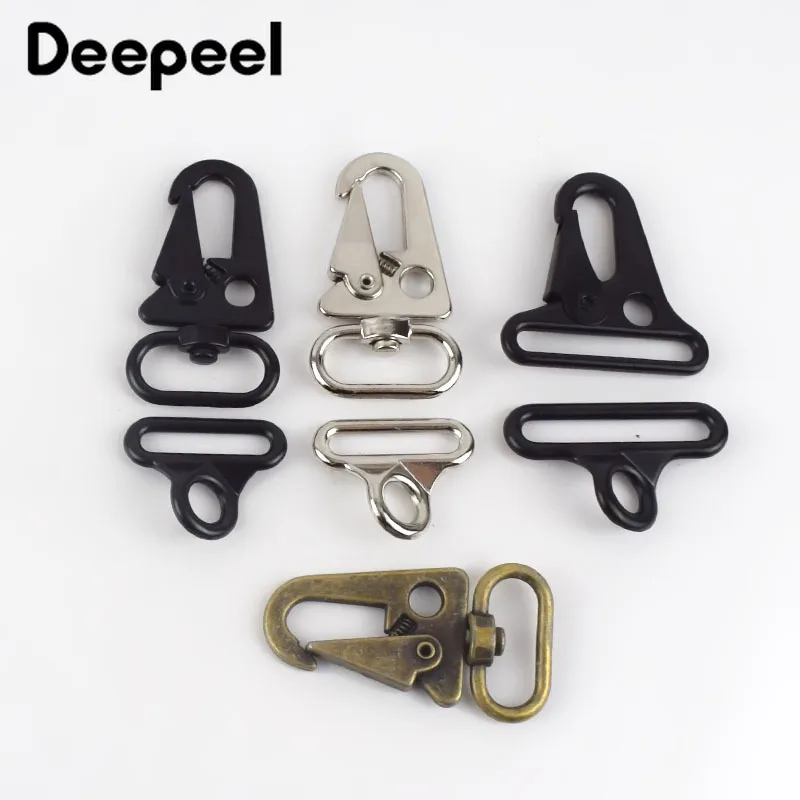 

Deepeel 2set/5set Bag Clasps Lobster Carbine Double Buckles for Outdoor Backpack Belt Webbing Hook Key Ring Hang Clips BF247