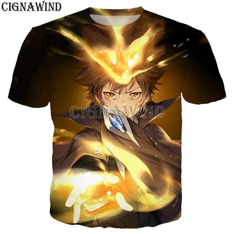 Popular anime Katekyo HITMAN REBORN t shirt men/women 3D printed t-shirts casual Harajuku style tshirt streetwear tops | Мужская одежда
