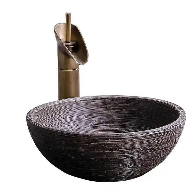 

Washbasin ceramic tabletop basin simple toilet washbasin single basin small house type household art RETRO tabletop Basin