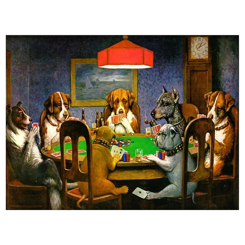 5D сделай сам полностью круглая/квадратная алмазная живопись собаки играйте в