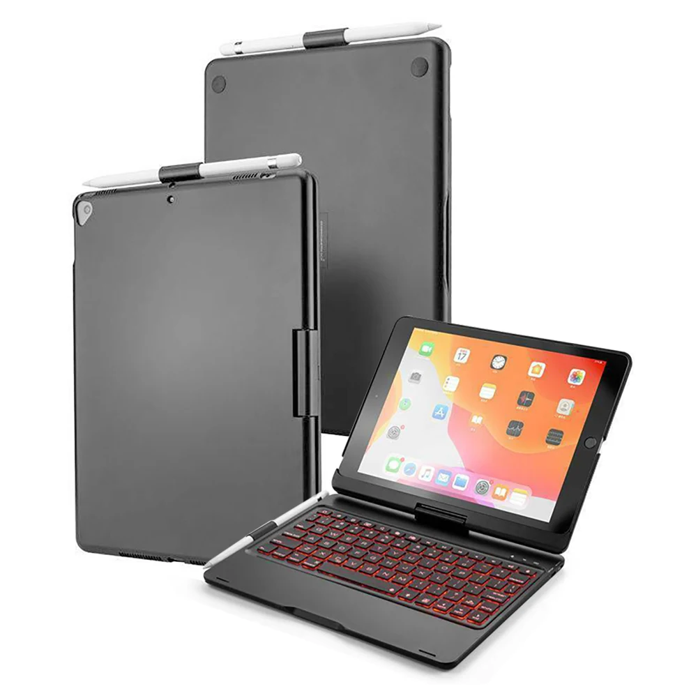 

For iPad 7th Gen Backlight Keyboard Cover ABS Plastic Shockproof Flip Stand Case for iPad 10.2 Inch 2019 Keyboard Tablet Cover