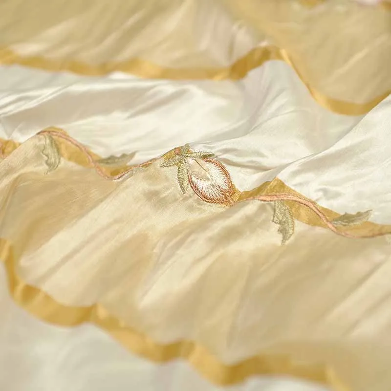 

139cm embroidery high-end silk fabric mulberry silk fabric embroidery custom clothing