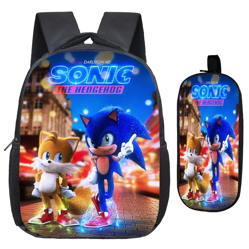 New Flim Mochila Bookbag Sonic Mini Backpack Morral School Bags for Girls Boys Toddler Small Kids with Pencil Case | Багаж и сумки
