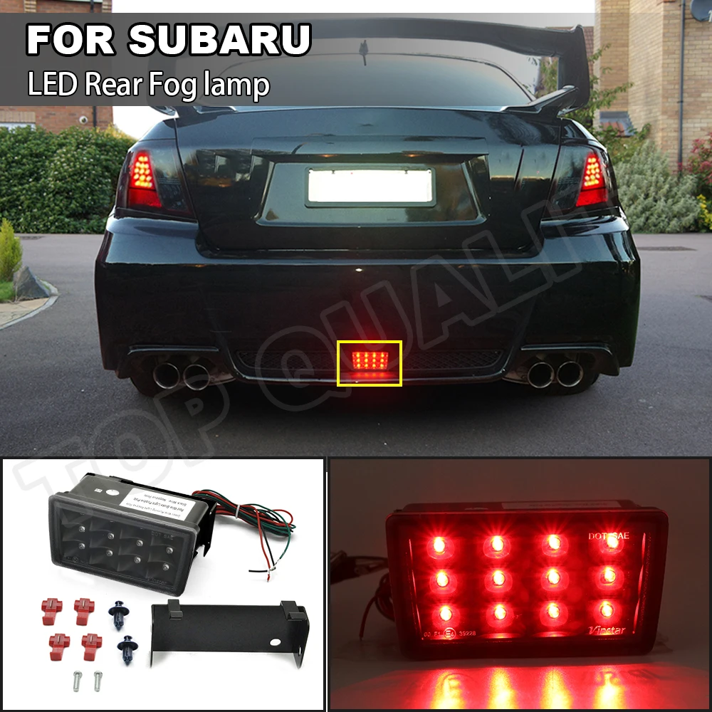 1X Car Flashing Rear LED Fog Lamp Bumper Light For Subaru WRX/STi Impreza XV Crosstrek Rear Part Waterproof LED Brake Light