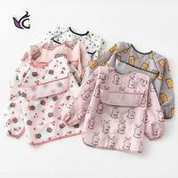 yg childrens waterproof bib long sleeve waterproof cover clothes 0 6 year old infant polyester taff full body eating clothes