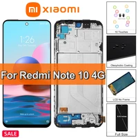 6 43 super amoled screen for xiaomi redmi note10 4g lcd display screen with frame digitizer parts for redmi note10s screen