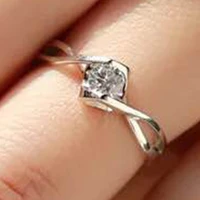 mifeiya hot sale women sliver twisted line wedding ring shiny zircon female delicate engagement rings jewelry trendy love ring