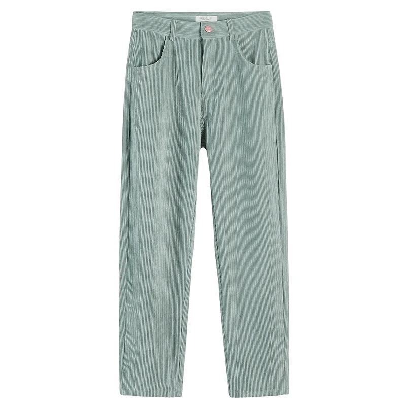 REALEFT Новое поступление повседневные женские Прямые вельветовые брюки с