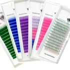 Ресницы для наращивания, мягкие, зеленые, синие, фиолетовые, небесно-голубые, розовые, красные