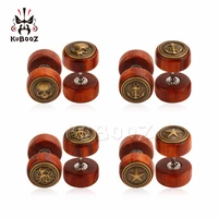 wholesale tunnels wood fake piercing plugs ear taper body jewelry free shipping mix 4 designs 40pcslot