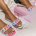 Женские сандалии в римском стиле, повседневные шлепанцы с цепочкой, легкие шлепанцы, большие размеры, новинка 2021