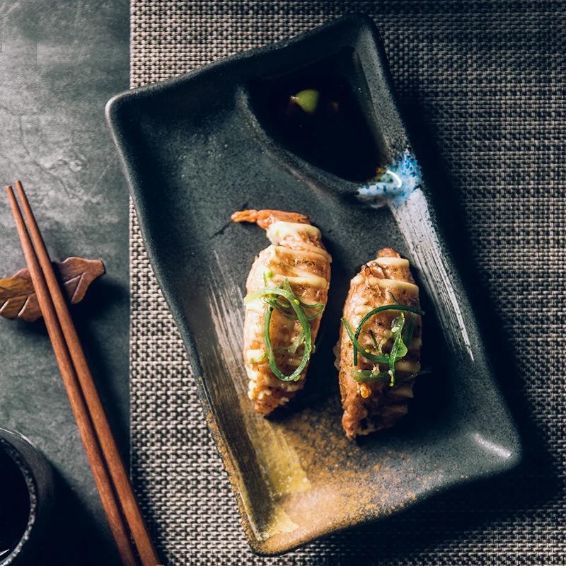 Креативная длинная Квадратная тарелка с разделенной пластиной винтажная